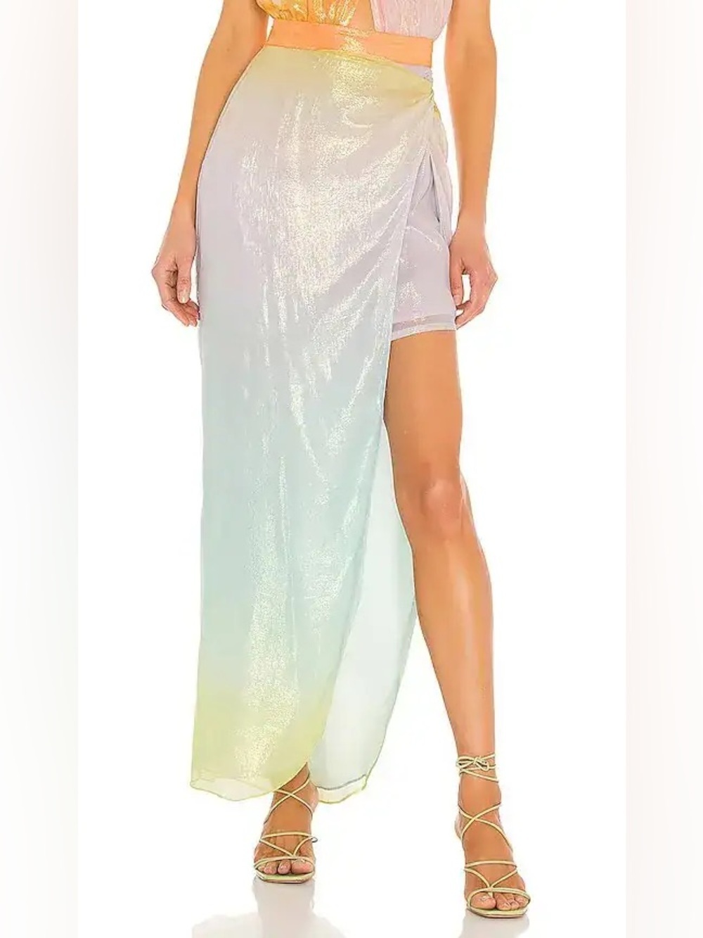 Rococo Sand leal shiny skirt maxi mermaidcore vacation resortwear layered beach